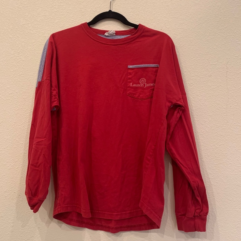 lauren james seersucker long sleeve